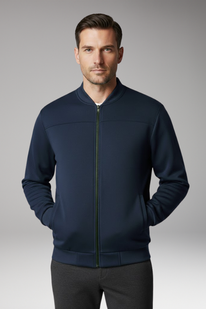 Men's Bomber Jacket Front Zip Side Pockets