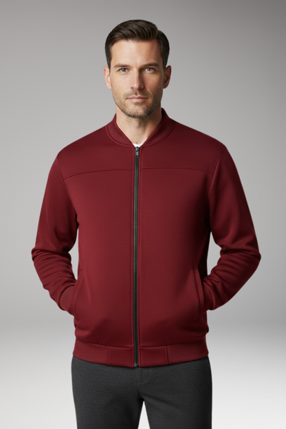 Men's Bomber Jacket Front Zip Side Pockets