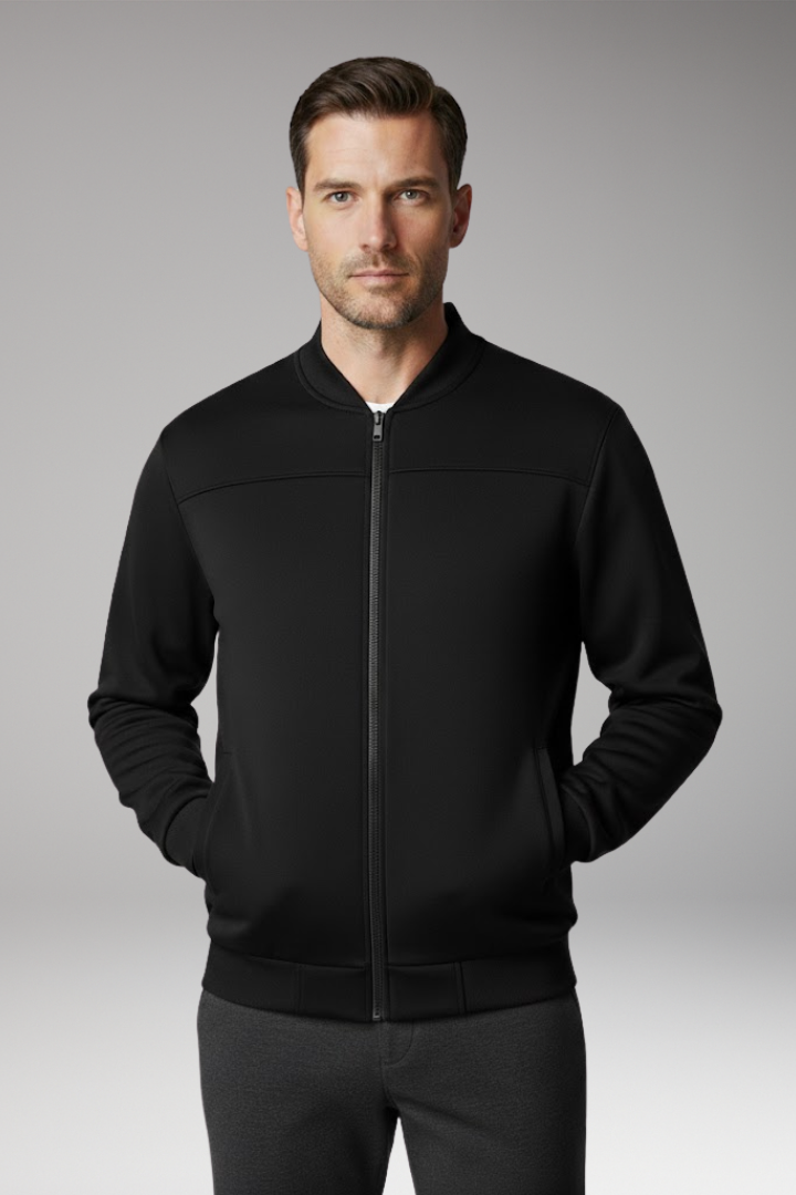 Men's Bomber Jacket Front Zip Side Pockets