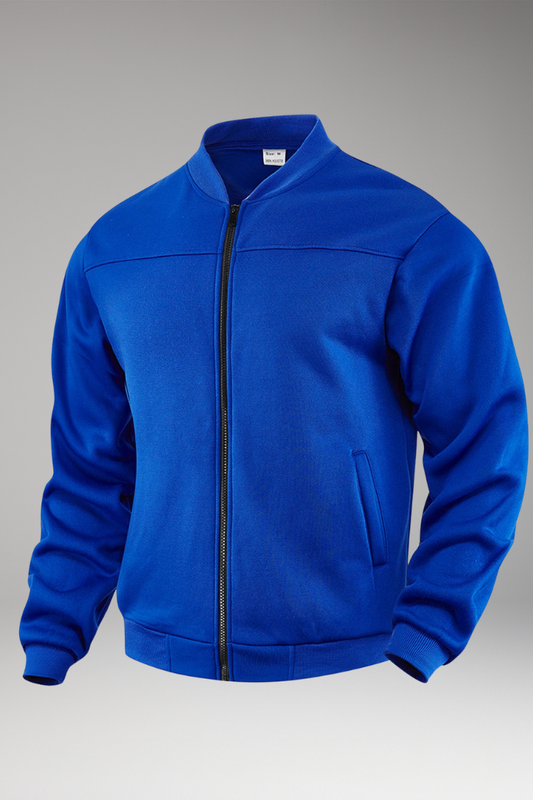 Men's Bomber Jacket Front Zip Side Pockets - VibreMode