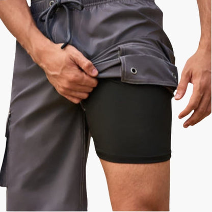 Men's Swim Shorts Stretch Fabric Inner Lining Cargo Pocket