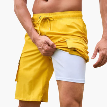 Men's Swim Shorts Stretch Fabric Inner Lining Cargo Pocket