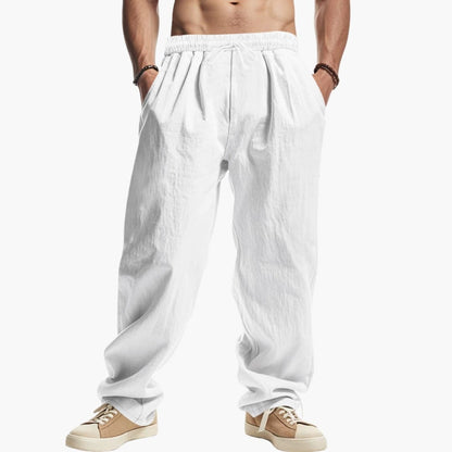 Men's Summer Pants Elastic Waistband Side Pockets
