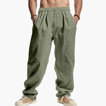 Men's Summer Pants Elastic Waistband Side Pockets - VibreMode