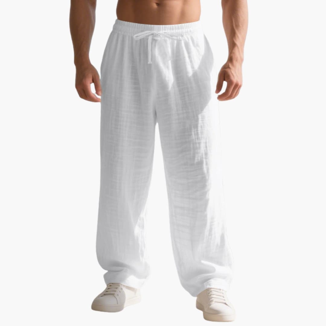 Men's Straight Leg Pants Elastic Waistband