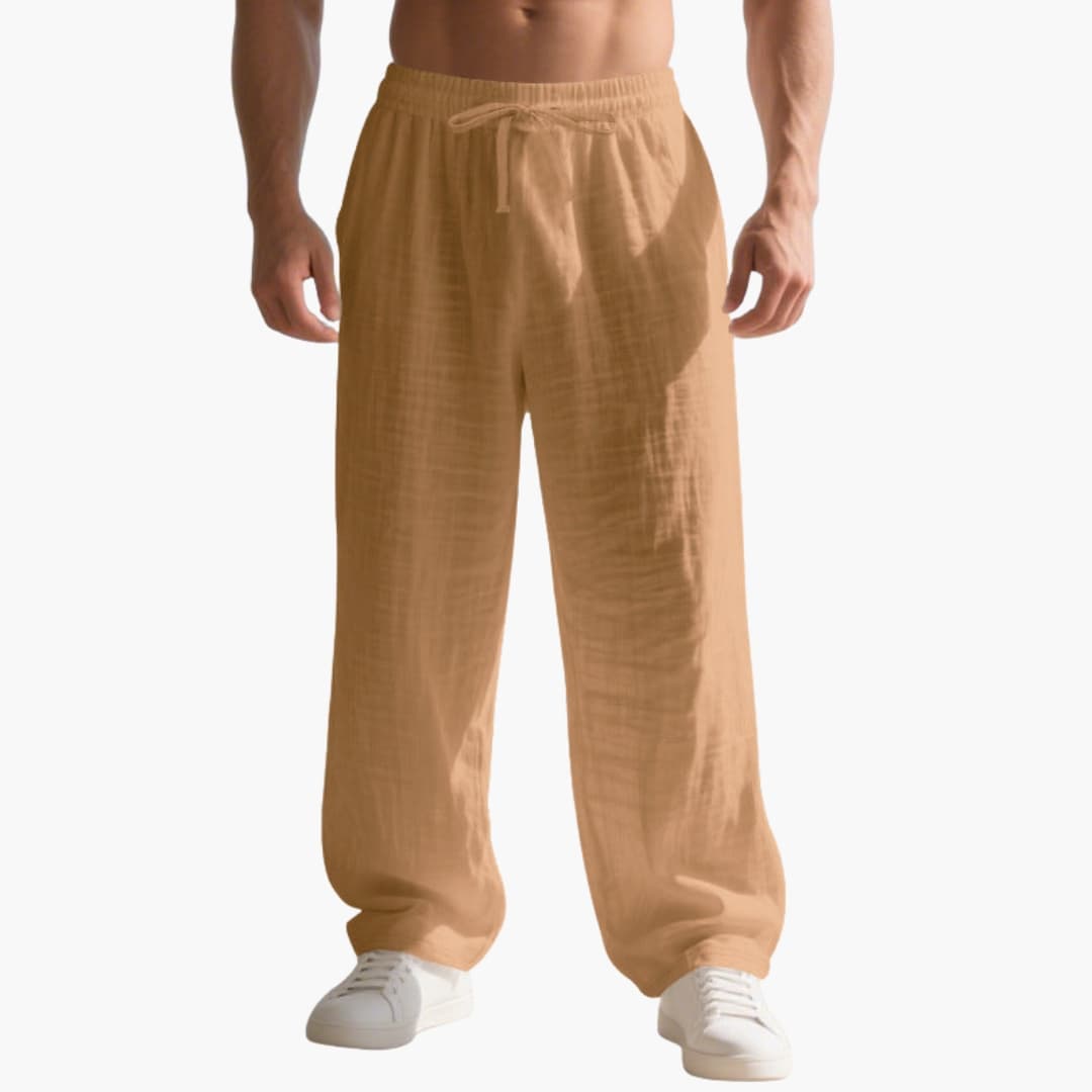 Men's Straight Leg Pants Elastic Waistband