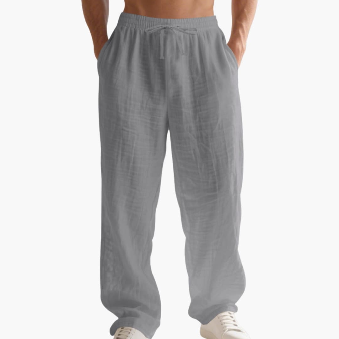 Men's Straight Leg Pants Elastic Waistband