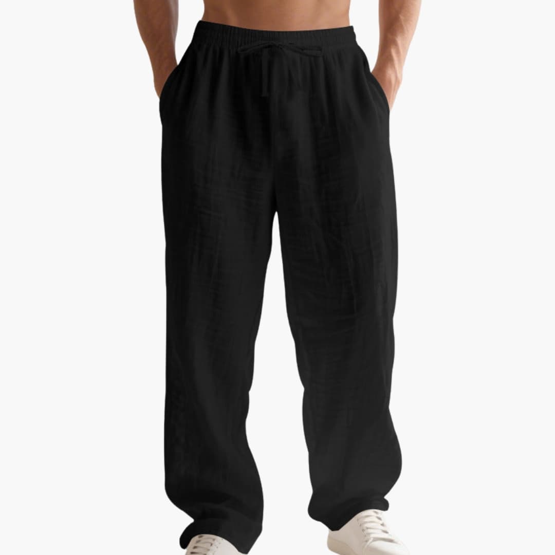 Men's Straight Leg Pants Elastic Waistband