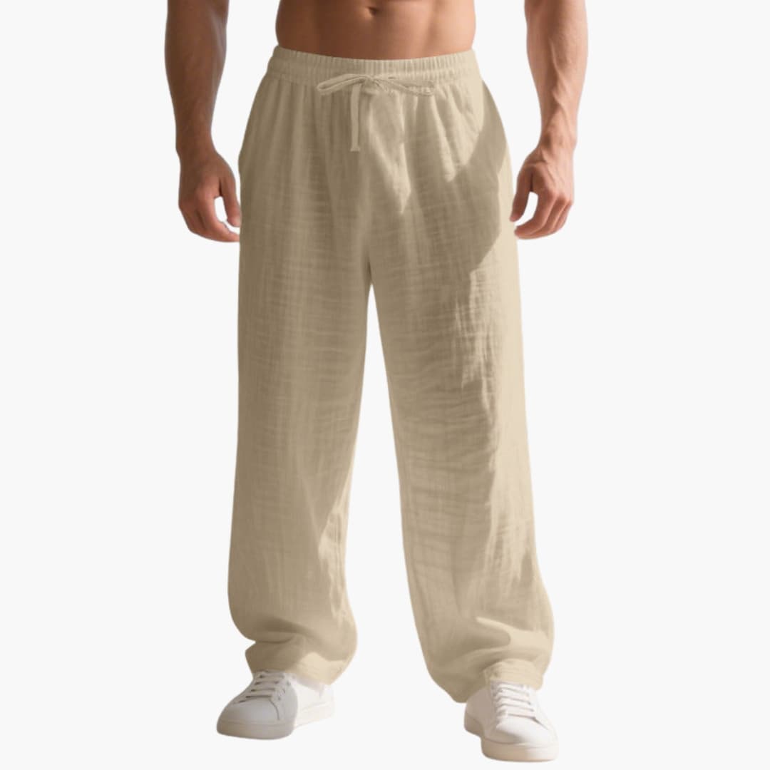 Men's Straight Leg Pants Elastic Waistband