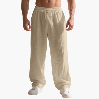 Men's Straight Leg Pants Elastic Waistband