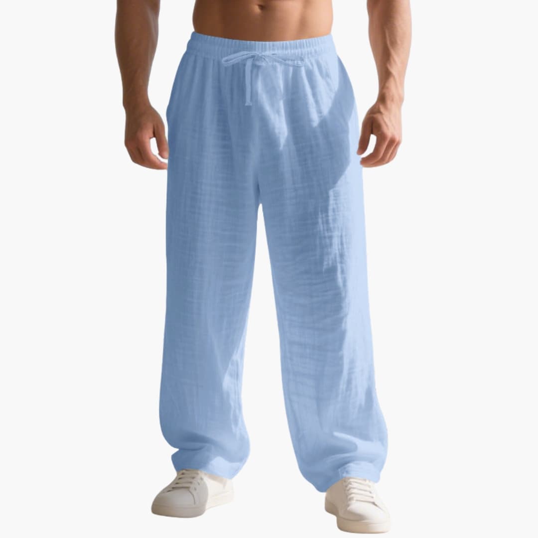 Men's Straight Leg Pants Elastic Waistband