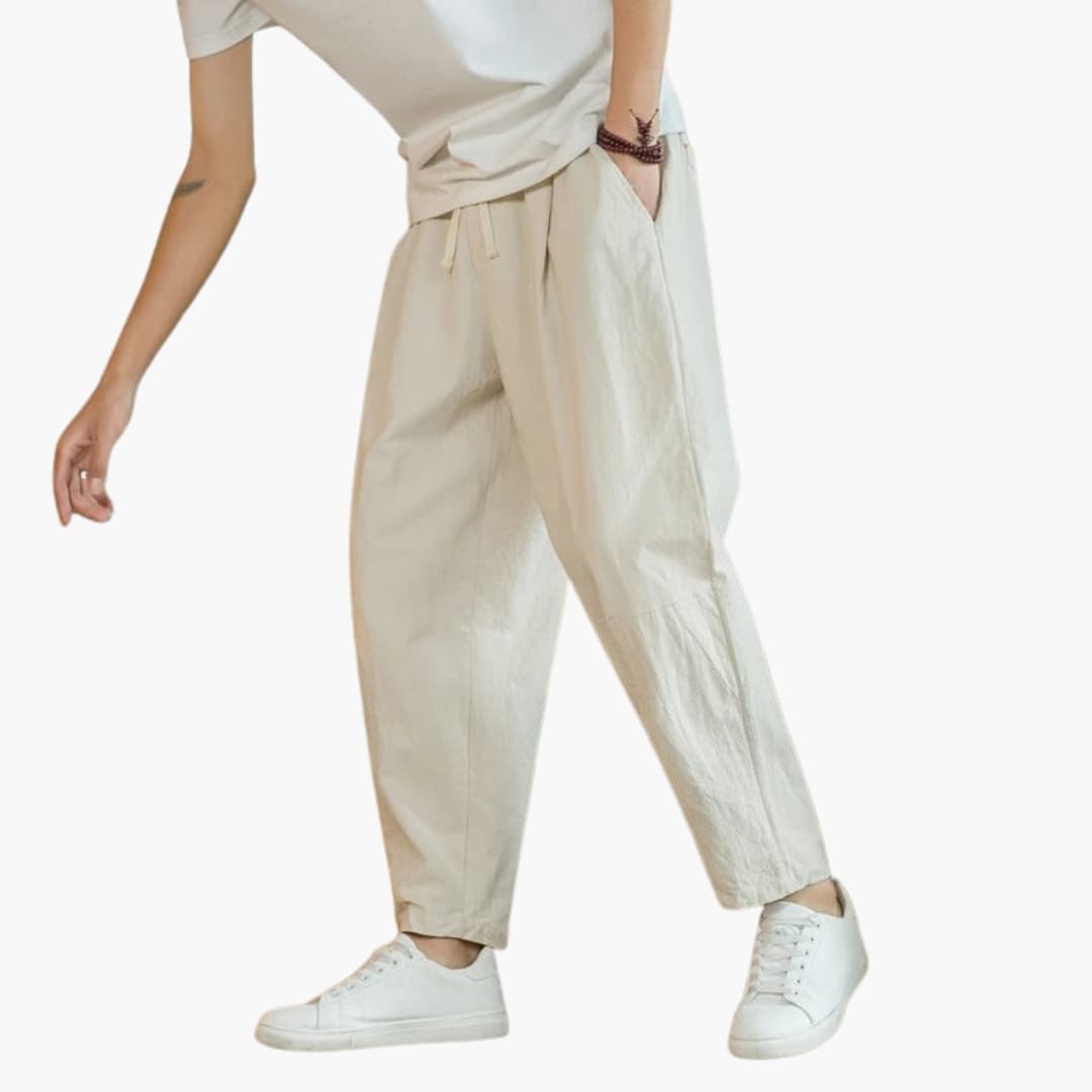 Men's Loose Fit Summer Pants Cotton - VibreMode