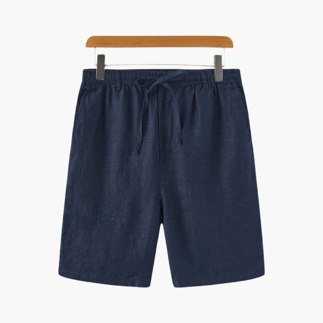 Men's Elastic Waist Shorts with Side Pockets