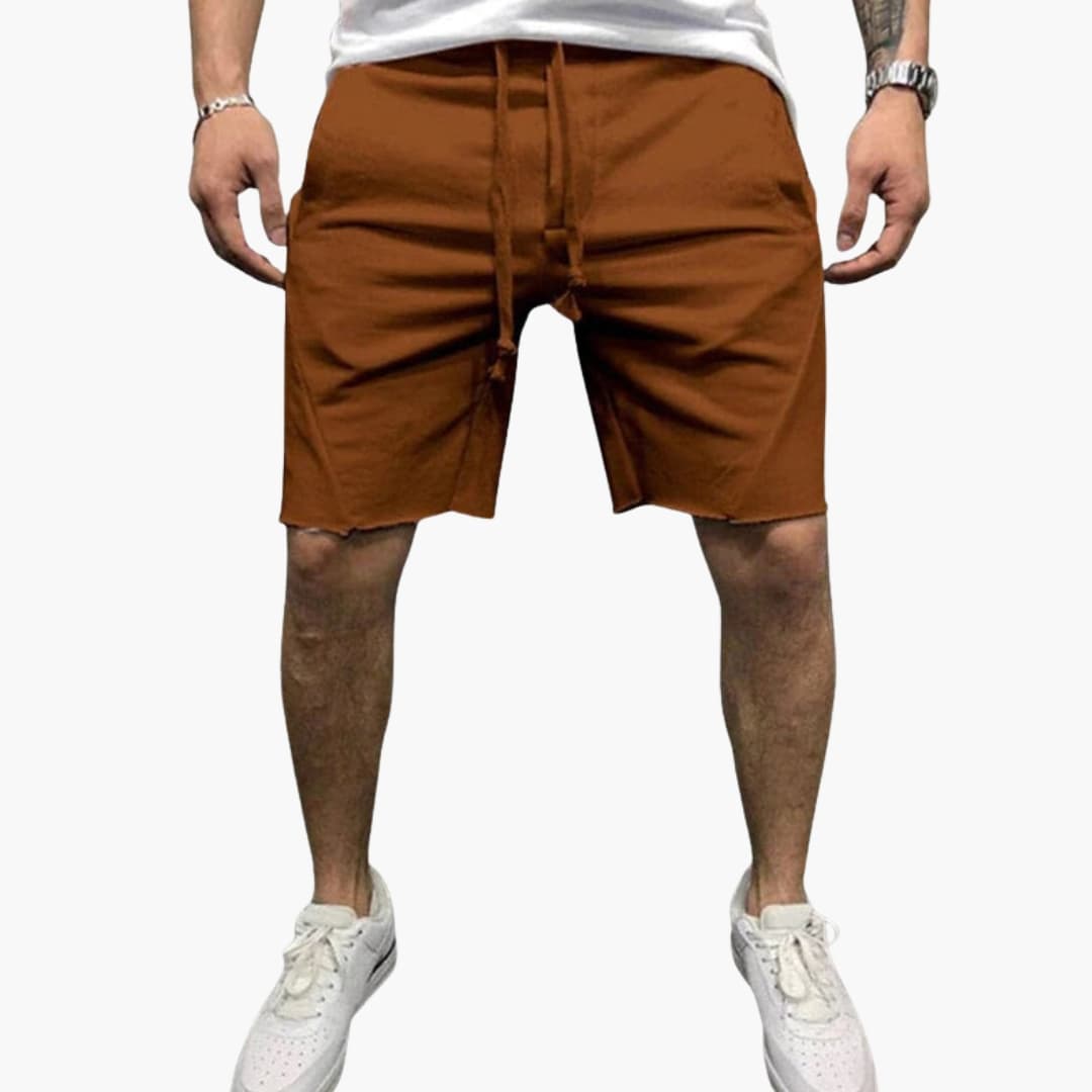 Men's Summer Shorts Elastic Waist Straight Legs