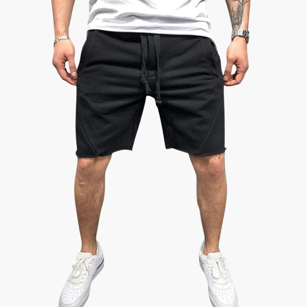 Men's Summer Shorts Elastic Waist Straight Legs