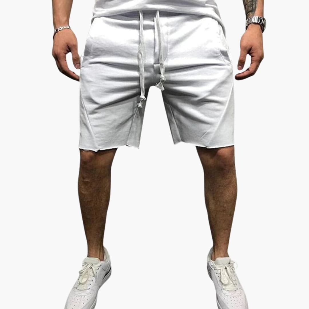 Men's Summer Shorts Elastic Waist Straight Legs