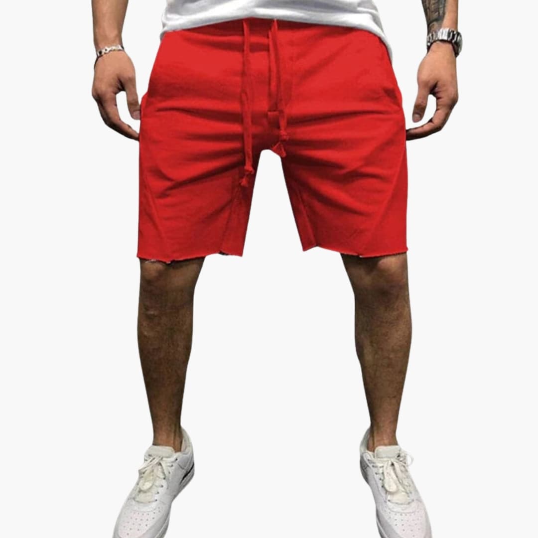 Men's Summer Shorts Elastic Waist Straight Legs