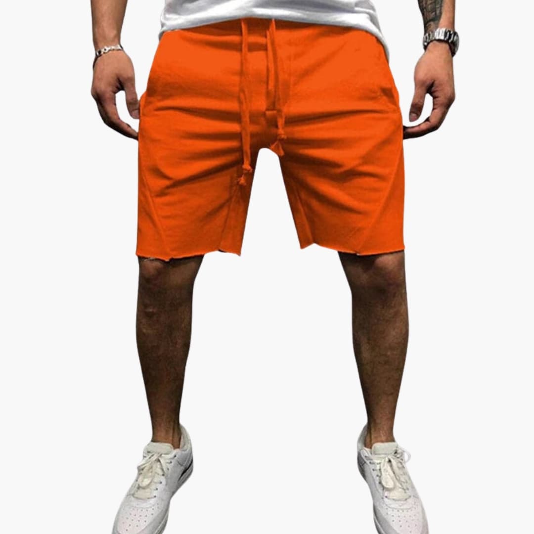 Men's Summer Shorts Elastic Waist Straight Legs