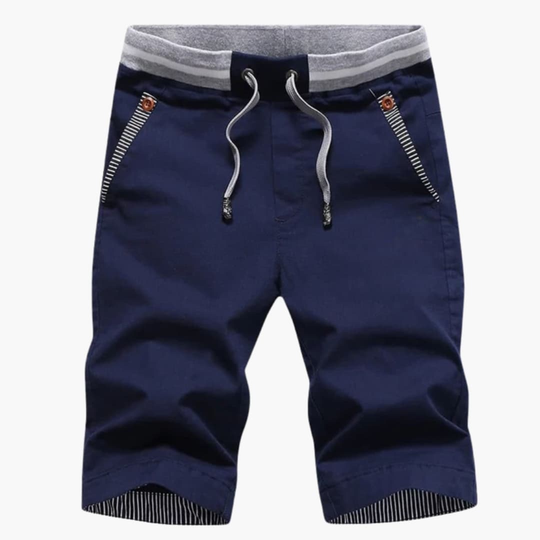Men's Summer Shorts Elastic Waistband Beige