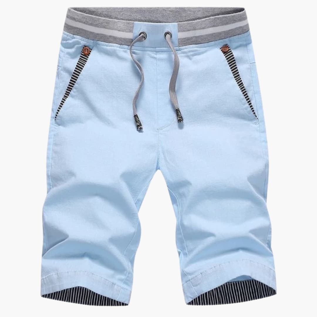 Men's Summer Shorts Elastic Waistband Beige