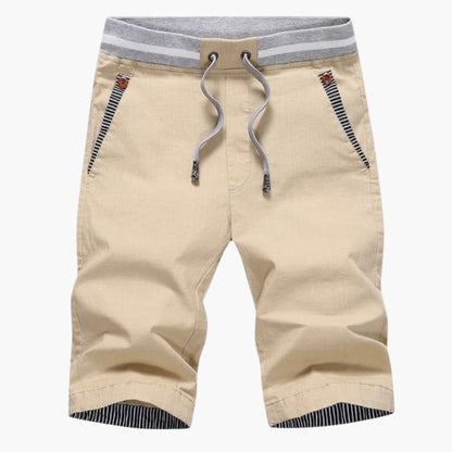Men's Summer Shorts Elastic Waistband Beige