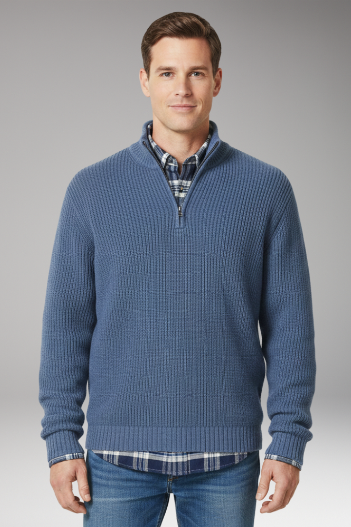 Men's Half-Zip Sweater Stand Collar