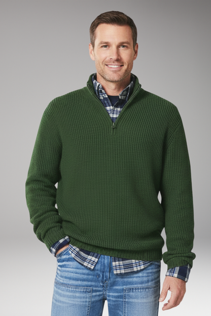 Men's Half-Zip Sweater Stand Collar