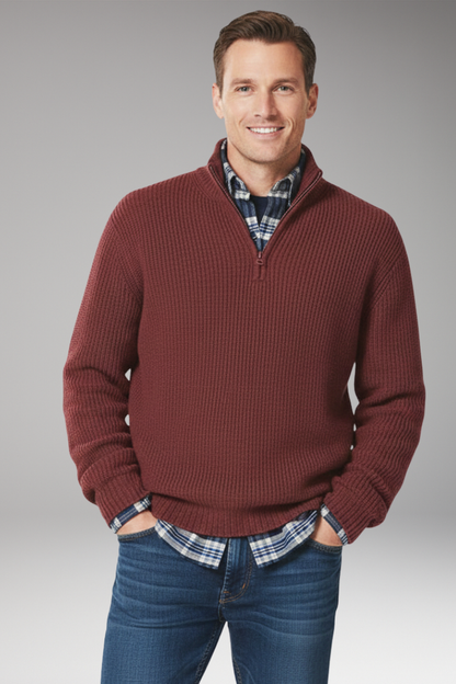 Men's Half-Zip Sweater Stand Collar