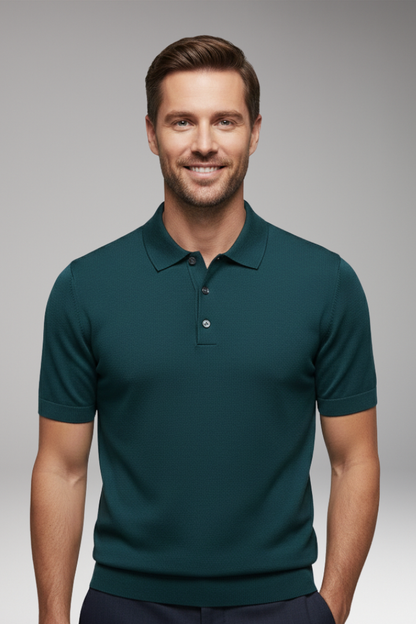 Men's High Neck Sweater Ribbed Trim