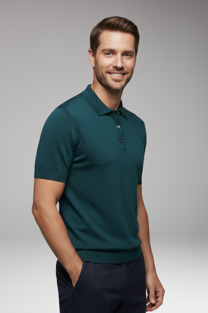 Men's High Neck Sweater Ribbed Trim