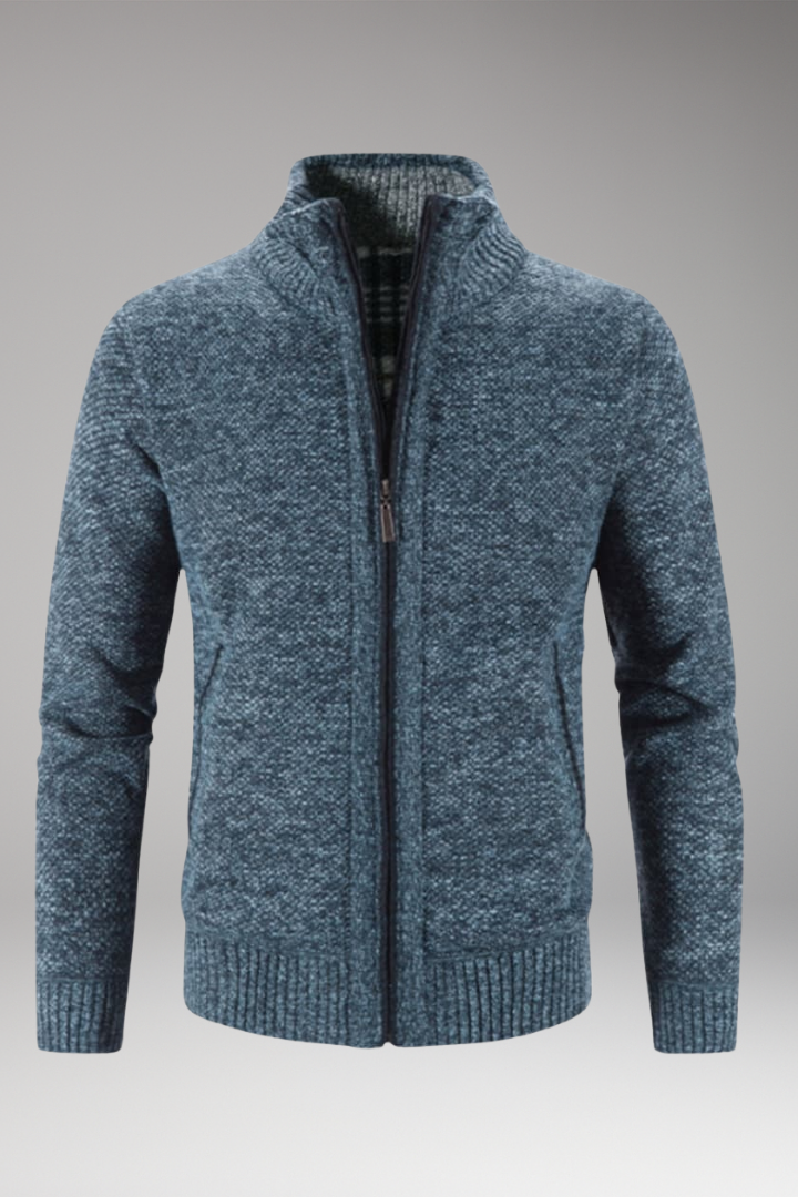 Men's Stand-Up Collar Zip Sweater - VibreMode