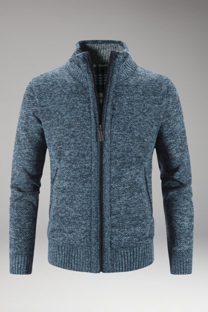 Men's Stand-Up Collar Zip Sweater - VibreMode
