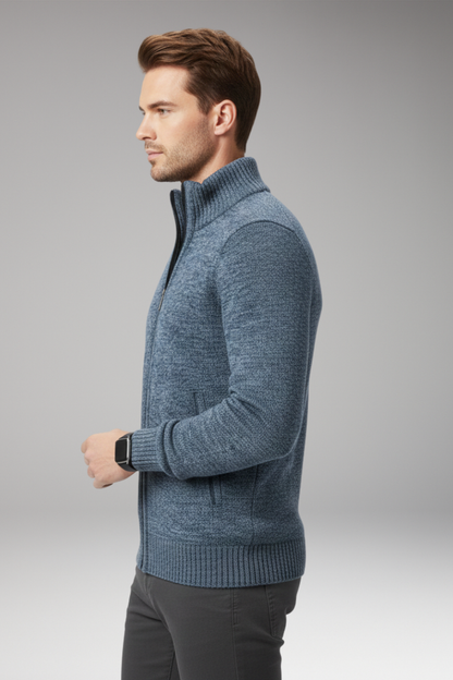 Men's Stand-Up Collar Zip Sweater