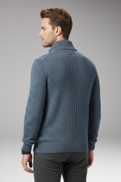 Men's Stand-Up Collar Zip Sweater