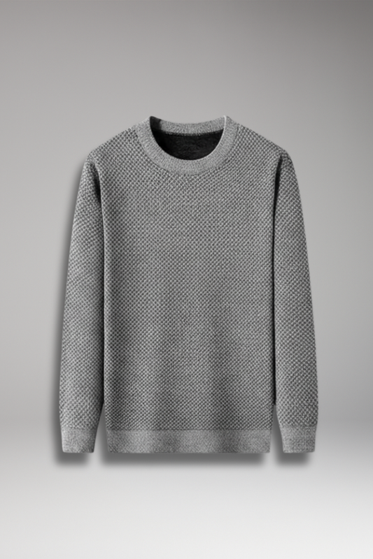 Men's Textured Knit Sweater Long Sleeves - VibreMode