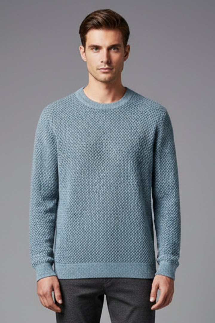 Men's Textured Knit Sweater Long Sleeves