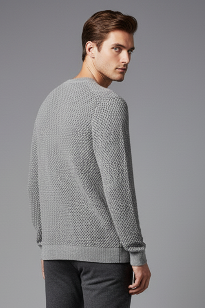 Men's Textured Knit Sweater Long Sleeves