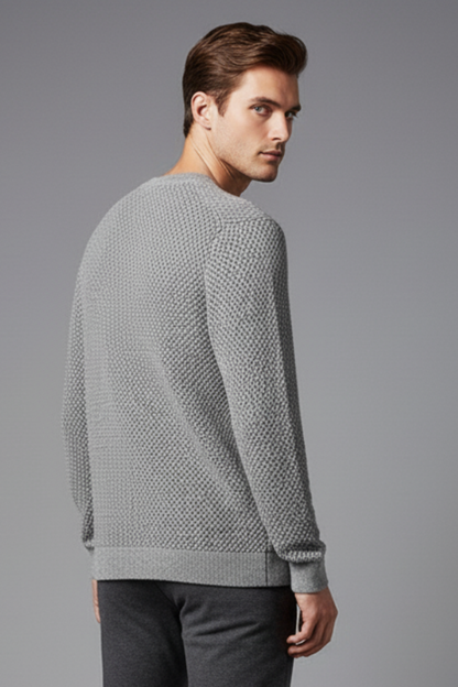 Men's Textured Knit Sweater Long Sleeves