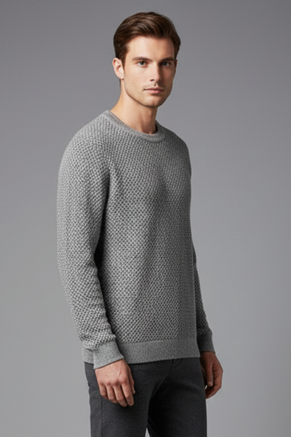 Men's Textured Knit Sweater Long Sleeves
