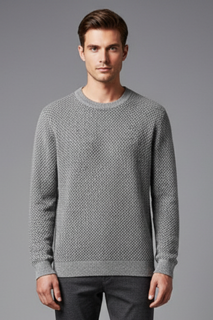 Men's Textured Knit Sweater Long Sleeves