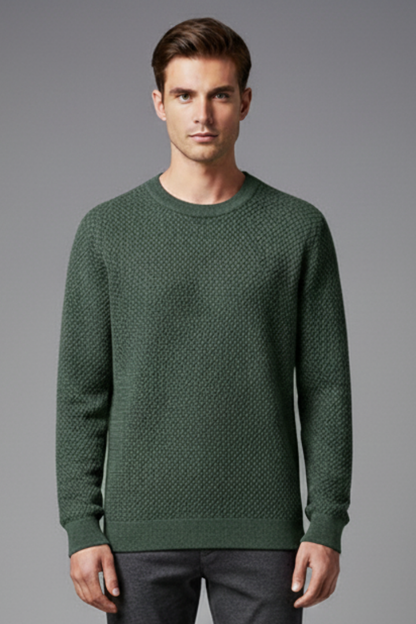 Men's Textured Knit Sweater Long Sleeves