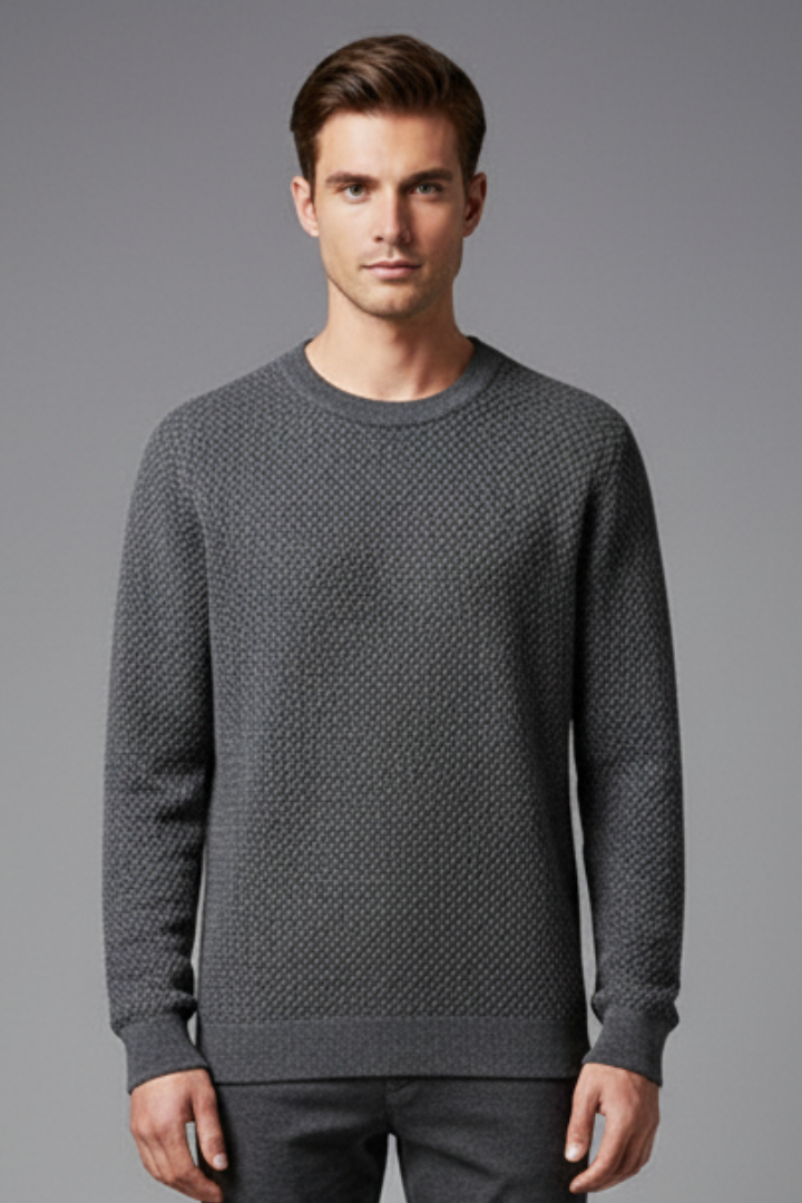 Men's Textured Knit Sweater Long Sleeves