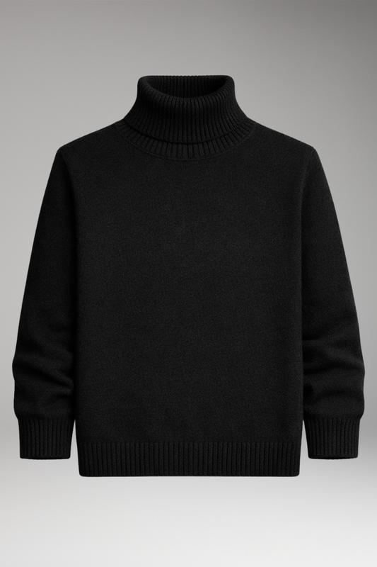 Men's Turtleneck Sweater Ribbed Cuffs - VibreMode