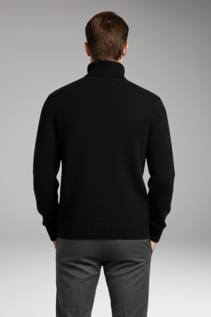Men's Turtleneck Sweater Ribbed Cuffs