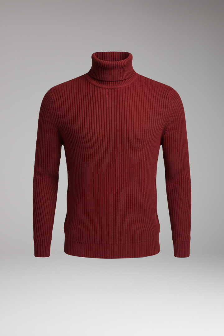 Men's Turtleneck Sweater Ribbed - VibreMode