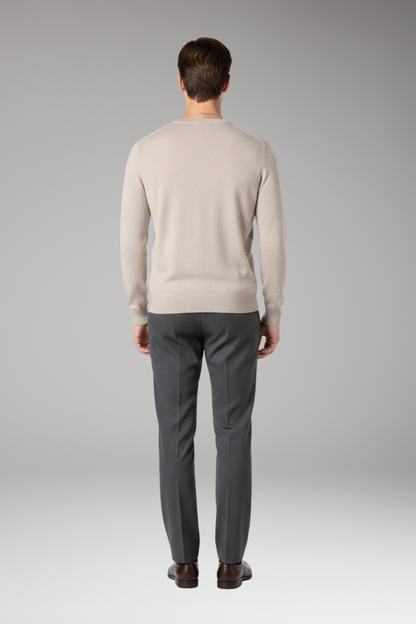 Men's V-Neck Sweater Ribbed Trim