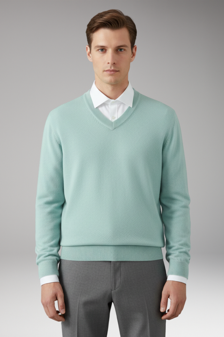 Men's V Neck Sweater Loose Fit