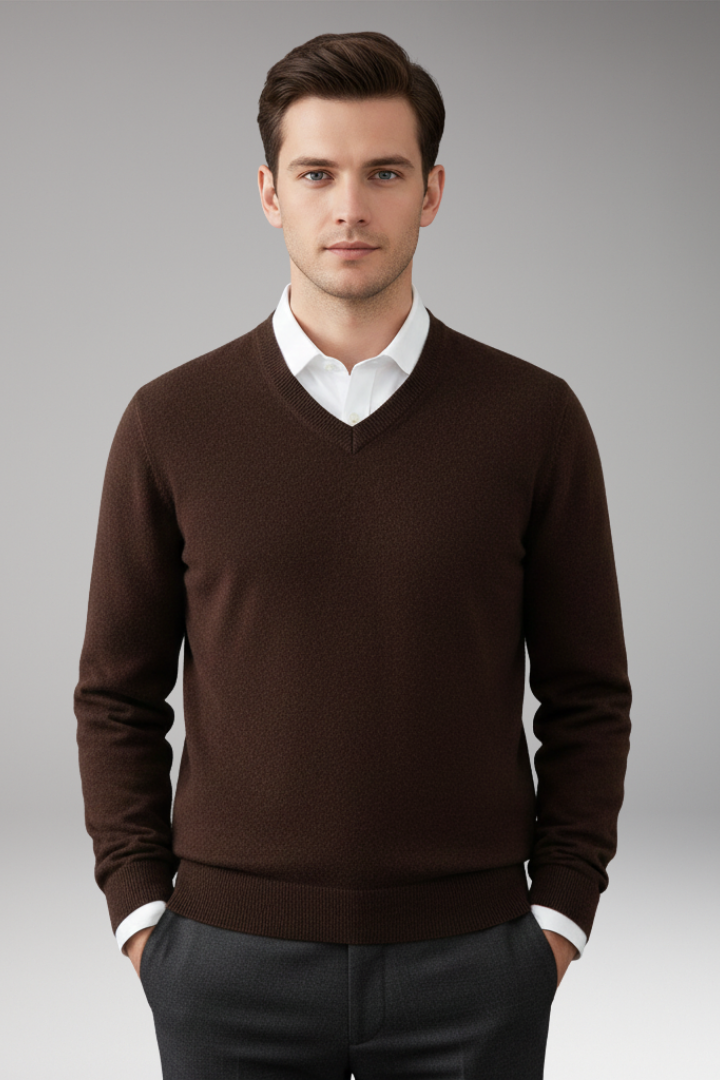 Men's V Neck Sweater Loose Fit