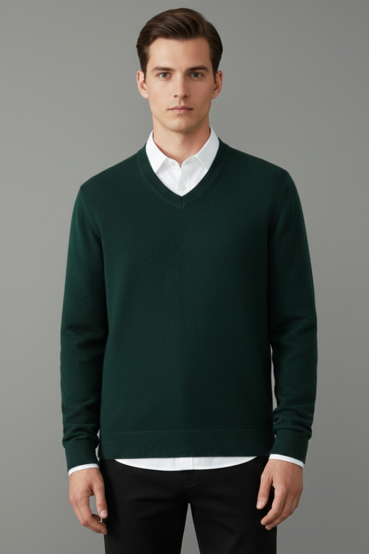 Men's V Neck Sweater Loose Fit