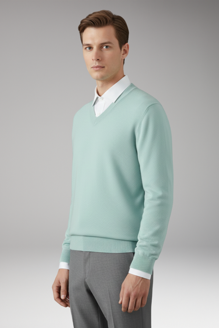 Men's V Neck Sweater Loose Fit